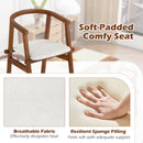Set of 2 Solid Rubber Wood Dining Room Chairs with Wrap-around Armrest-Walnut