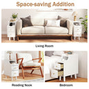 Set of 2 Solid Wood Night Side Table with Pull-out Tray and 2 Storage Drawers
