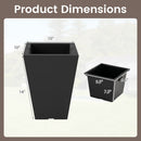 Square Taper Planter with Self-Watering System - Set of 2