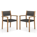 Set of 2 Stackable Outdoor Wicker Dining Chair