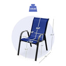 Set of 2 Stackable Patio Dining Chairs Set with Armrest