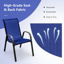 Set of 2 Stackable Patio Dining Chairs Set with Armrest
