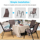 Set of 2 Stackable Patio Dining Chairs Set with Armrest