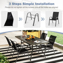 Set of 2 Stackable Patio Dining Chairs Set with Armrest