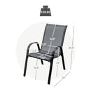 Set of 2 Stackable Patio Dining Chairs Set with Armrest