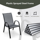 Set of 2 Stackable Patio Dining Chairs Set with Armrest