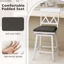 Set of 2 Swivel Bar Stools Counter Height Barstools with Backrest Upholstered Seat Cushion