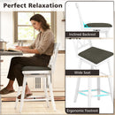 Set of 2 Swivel Bar Stools Counter Height Barstools with Backrest Upholstered Seat Cushion