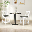 Set of 2 Swivel Bar Stools Counter Height Barstools with Backrest Upholstered Seat Cushion