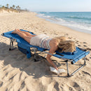 Set of 2 Tanning Chairs with Face Arm Holes Portable with 4-Level Backrest