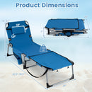 Set of 2 Tanning Chairs with Face Arm Holes Portable with 4-Level Backrest