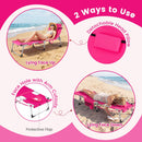 Set of 2 Tanning Chairs with Face Arm Holes Portable with 4-Level Backrest