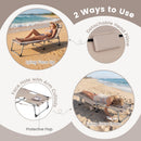 Set of 2 Tanning Chairs with Face Arm Holes Portable with 4-Level Backrest