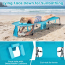 Set of 2 Tanning Chair Portable Chaise Lounge Chair with 4-Position Adjustable Backrest