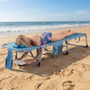 Set of 2 Tanning Chair Portable Chaise Lounge Chair with 4-Position Adjustable Backrest