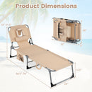 Adjustable Tanning Chaise Lounge Set of 2 with Face Hole