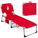 Adjustable Tanning Chaise Lounge Set of 2 with Face Hole