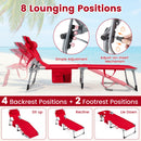 Adjustable Tanning Chaise Lounge Set of 2 with Face Hole