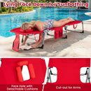 Adjustable Tanning Chaise Lounge Set of 2 with Face Hole
