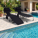 Adjustable Tanning Chaise Lounge Set of 2 with Face Hole