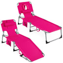 Adjustable Tanning Chaise Lounge Set of 2 with Face Hole