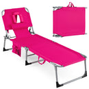 Adjustable Tanning Chaise Lounge Set of 2 with Face Hole