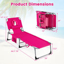 Adjustable Tanning Chaise Lounge Set of 2 with Face Hole