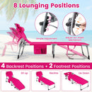 Adjustable Tanning Chaise Lounge Set of 2 with Face Hole