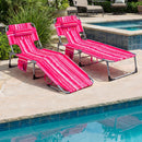 Adjustable Tanning Chaise Lounge Set of 2 with Face Hole