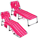 Adjustable Tanning Chaise Lounge Set of 2 with Face Hole