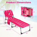 Adjustable Tanning Chaise Lounge Set of 2 with Face Hole