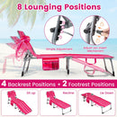 Adjustable Tanning Chaise Lounge Set of 2 with Face Hole