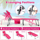 Adjustable Tanning Chaise Lounge Set of 2 with Face Hole