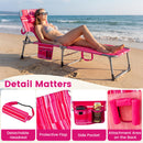 Adjustable Tanning Chaise Lounge Set of 2 with Face Hole