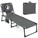 Adjustable Tanning Chaise Lounge Set of 2 with Face Hole