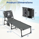 Adjustable Tanning Chaise Lounge Set of 2 with Face Hole