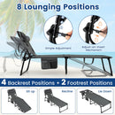 Adjustable Tanning Chaise Lounge Set of 2 with Face Hole