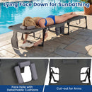 Adjustable Tanning Chaise Lounge Set of 2 with Face Hole