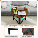 Set of 2 Triangle Coffee Table Oval with Metal Legs