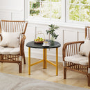 Set of 2 Triangle Coffee Table Oval with Metal Legs