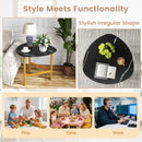 Set of 2 Triangle Coffee Table Oval with Metal Legs