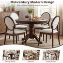 Set of 2 Upholstered Linen Fabric Kitchen Side Chairs with Padded Seat