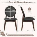 Set of 2 Upholstered Linen Fabric Kitchen Side Chairs with Padded Seat