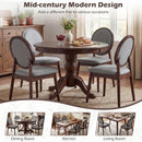 Set of 2 Upholstered Linen Fabric Kitchen Side Chairs with Padded Seat
