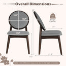 Set of 2 Upholstered Linen Fabric Kitchen Side Chairs with Padded Seat