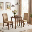 Set of 2 Upholstered Dining Chairs with Solid Rubber Wood Legs