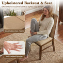Set of 2 Upholstered Dining Chairs with Solid Rubber Wood Legs