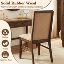 Set of 2 Upholstered Dining Chairs with Solid Rubber Wood Legs