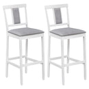 Set of 2 Upholstered Barstool 29.5 Inch Bar Height with Solid Rubber Wood Frame