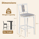 Set of 2 Upholstered Barstool 29.5 Inch Bar Height with Solid Rubber Wood Frame